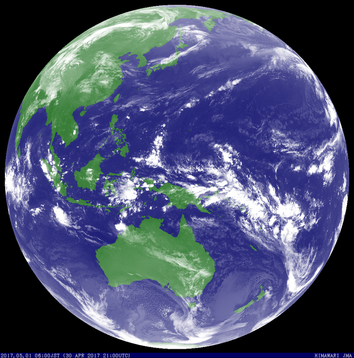 Satellite image of tropical cyclone Greg in the Indian Ocean. Image from JMA