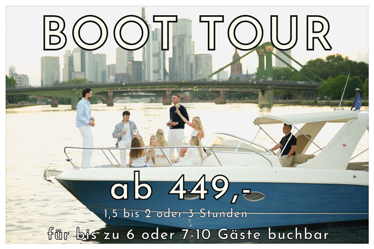 Private Bootsfahrt für Junggesellinnenabschied, Geburtstagsparty, JGA oder Abteilungsausflug in Frankfurt am Main