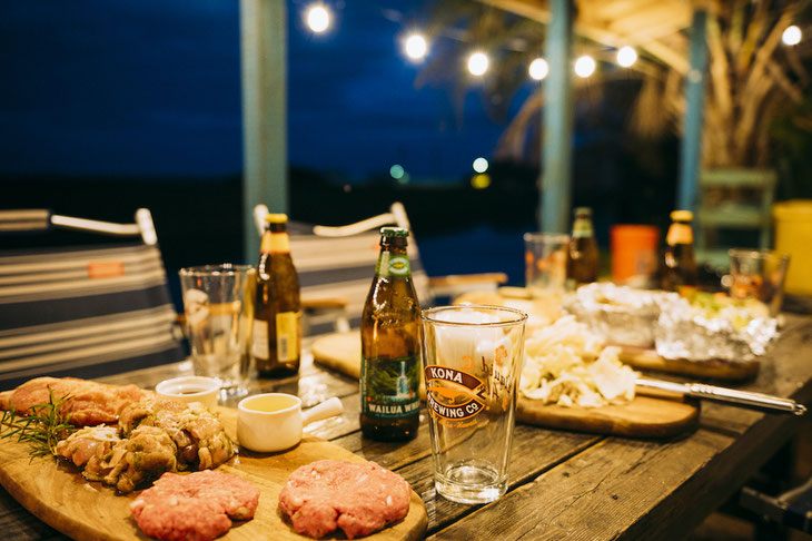 BBQラナイでBBQコンボとビール