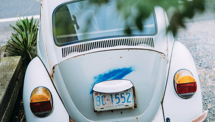 アメリカのナンバープレートのついたVW type1