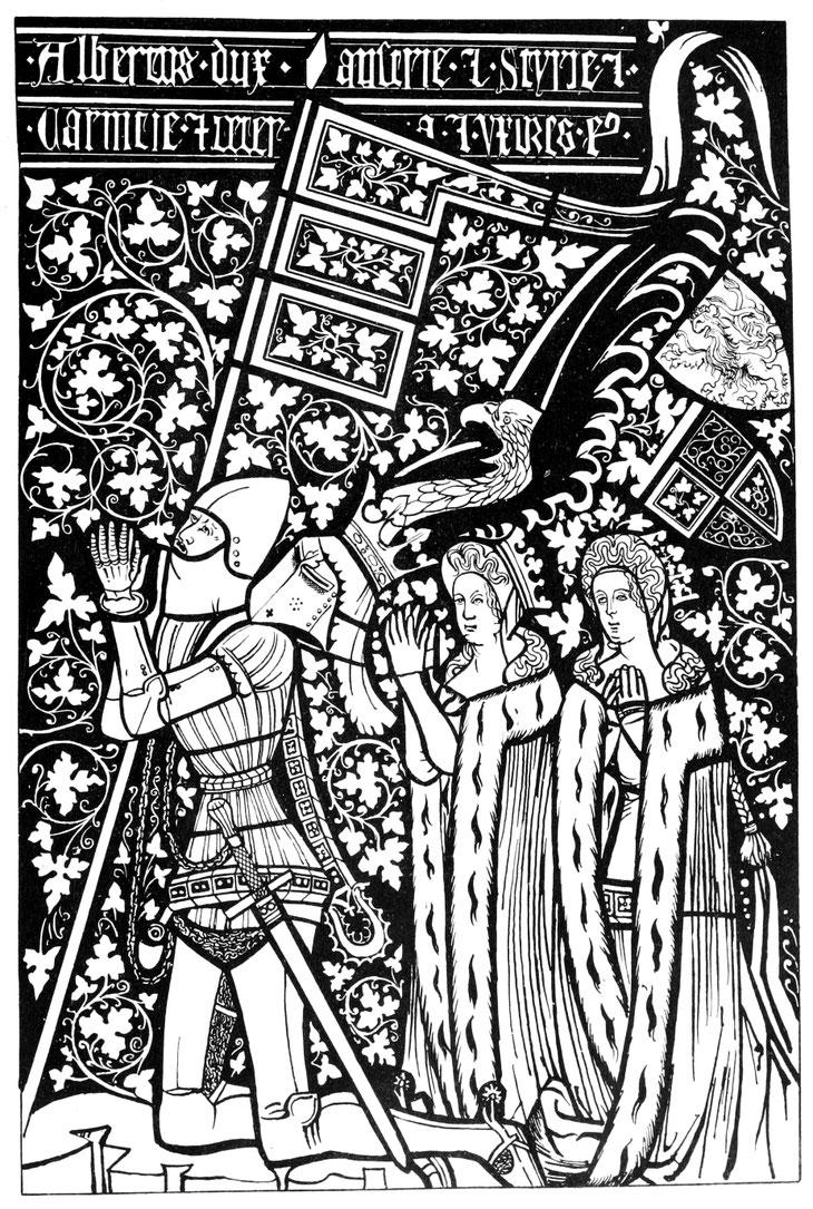 Albertus mit dem Zopfe auf einem Glasgemälde zu St. Erhard in der Breitenau in Steiermark