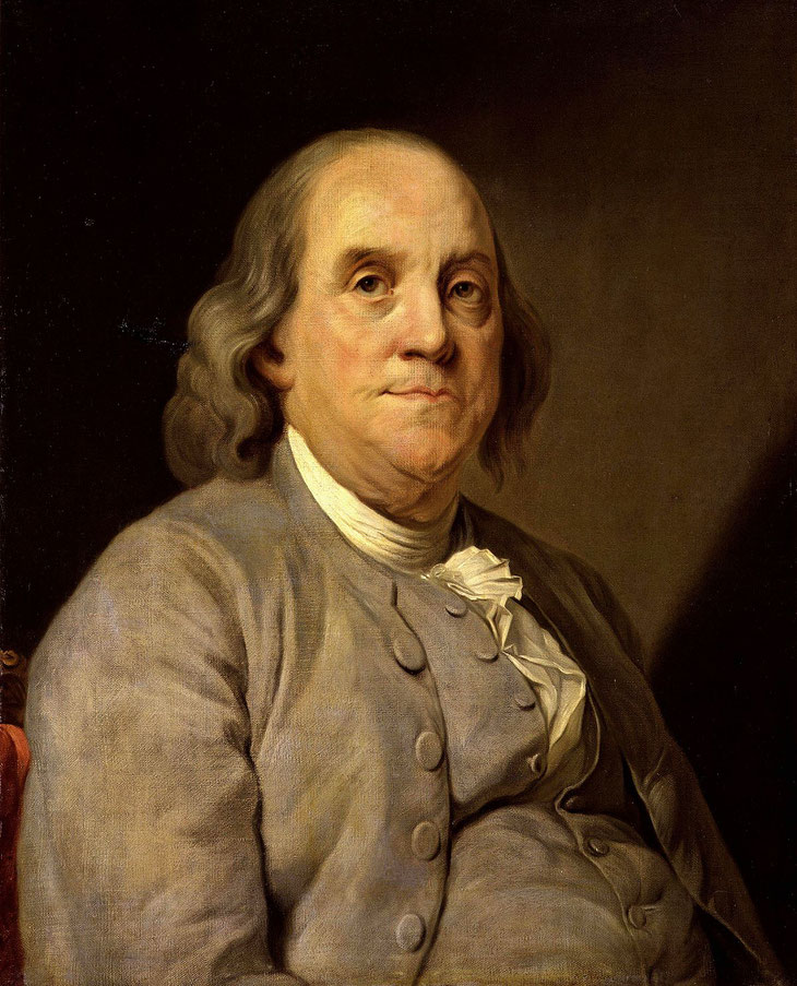 Benjamin Franklin 1785 / Ölgemälde von Joseph Siffred  Duplessis (www.wikipedia.org)