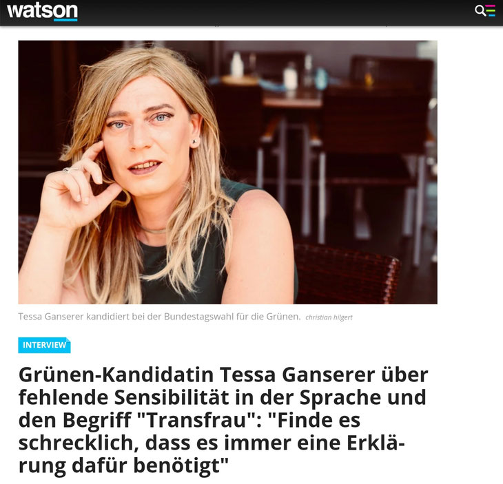 MdB Grünen-Parlamentarier Markus Ganserer alias Tessa Ganserer (https://politik.watson.de/)