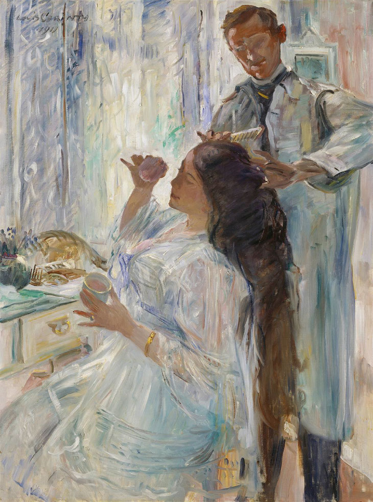 Charlotte Corinth am Frisiertisch / Lovis Corinth, 1911  (https://online-sammlung.hamburger-kunsthalle.de)