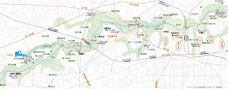 豊島園から石神井池まで(なじみ研究会+平田英二氏)提供
