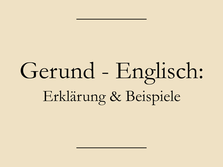 Gerund Englisch