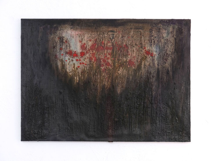 "MohnWiese,oder", 66x90cm, Öl auf Leinwand, 2019