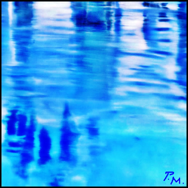 Pedro Meier – Brackwasser, Blau in Blau – Glitch Art, 14. September 2025, Artwork by Pedro Meier, Lyriker, Schriftsteller, Multimedia Artist, Conceptual Art, Spoken Word Performance, Künstlerlexikon SIKART Zürich, Autorenlexikon AdS Schweiz, Visarte