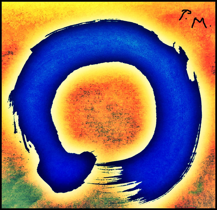 Pedro Meier – Ensō – Symbol im Zen-Buddhismus, das einen Kreis darstellt und für Erleuchtung, Stärke, Leere, Freiheit, Universum und dem Zustand des Nicht-Seins steht – Calligraphy – Artwork by Pedro Meier, Schriftsteller, Multimedia Artist, Niederbipp
