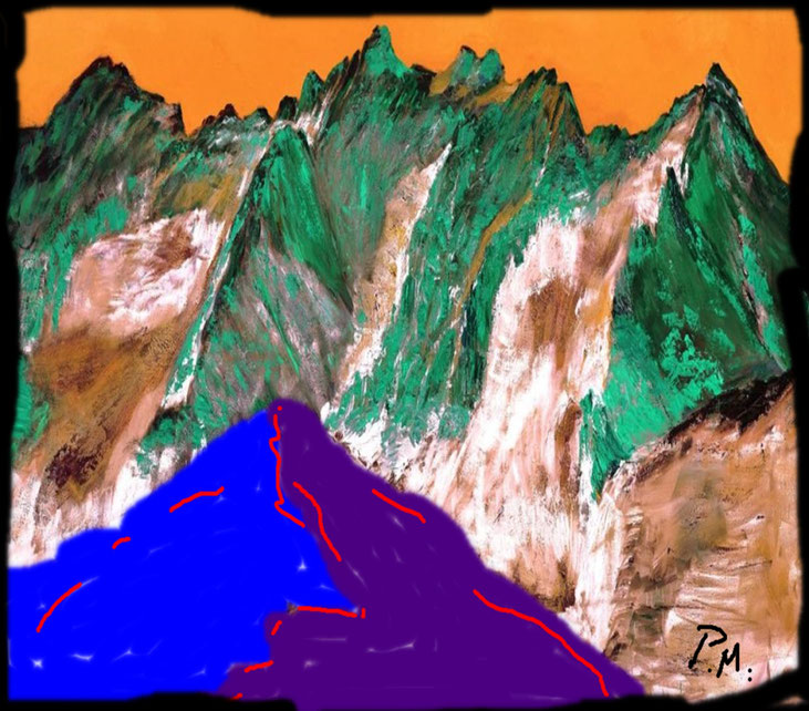 Pedro Meier – Bergwelt Alpenlandschaft – iPad Malerei, digitale Bilder, 2025 Artwork by Pedro Meier, Lyriker, Schriftsteller, Multimedia Artist, Conceptual Art, Spoken Word Performance – Auf der Suche nach dem Gesamtkunstwerk, Autorenlexikon AdS Schweiz