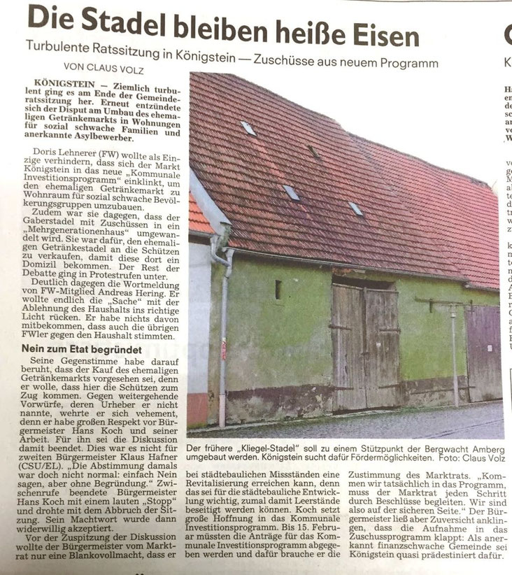 CSU Königstein Hirschbach Klaus Hafner Freie Wähler Andreas Hering