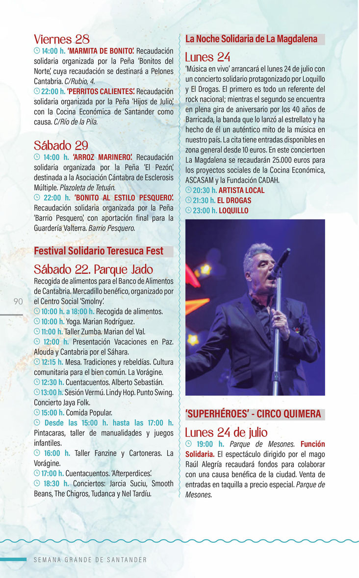 PROGRAMA Y CONCIERTOS DE LA SEMANA GRANDE DE SANTANDER