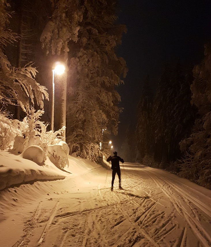 Langlauftraining auf dem Notschrei im Schwarzwald.