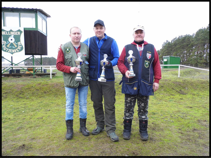 Gewinner des Neujahrsschießen 2019 Michael Lehmann, René Hafenstein und Andreas Pietz.