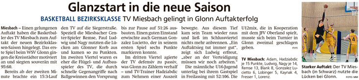 Bericht im Miesbacher Merkur am 4. Oktober 2023 - Zum Vergrößern klicken