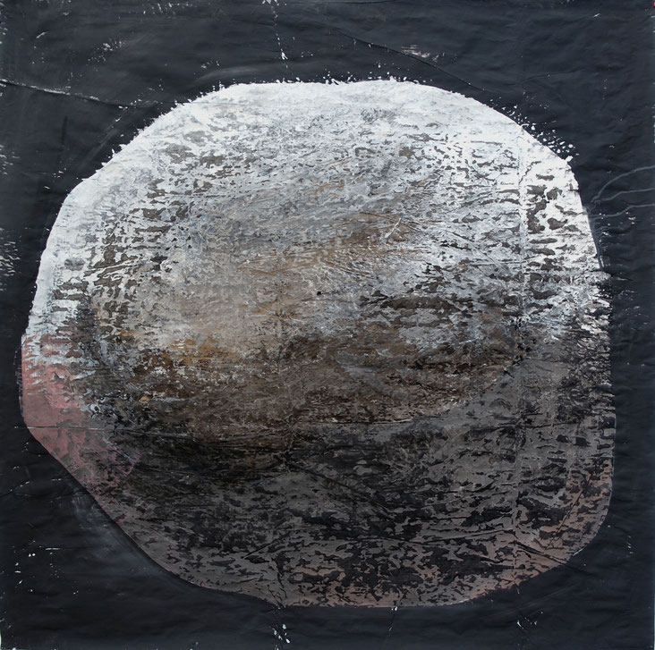 "23-011" - 150 x 150 cm, acrylique/papiers krafts encollés, 2023