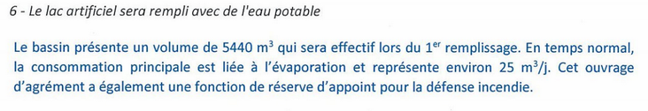 Extrait de la réponse de la Compagnie de Phalsbourg à l’enquête publique