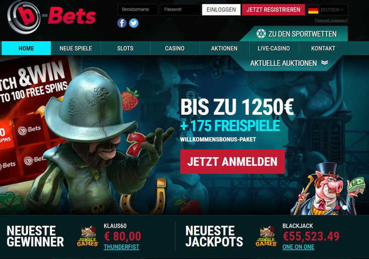 Die neue Casino Lobby von B-Bets