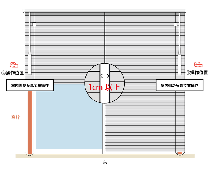 2台取り付ける場合の採寸イメージ
