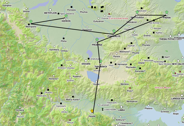 La campagne de Thessalie par Acilius (Digital Atlas of Roman Empire)