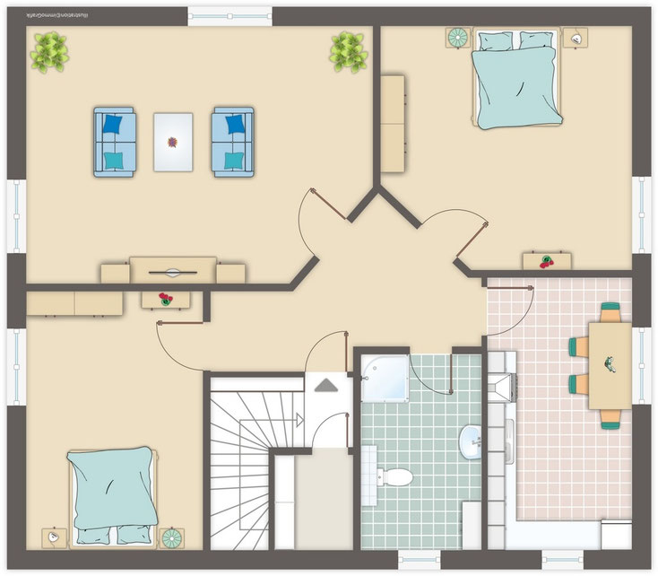 Grundriss Ferienwohnung Gänseblümchen