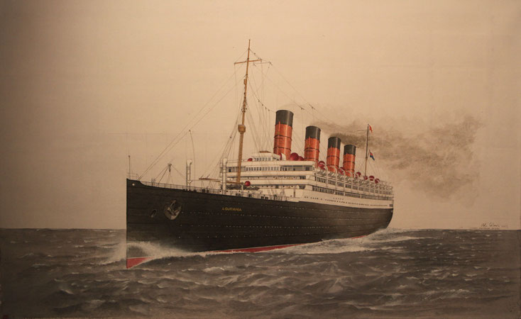 RMS "Aquitania" the ship beautiful acryl auf Leinwand  80 x 50 cm