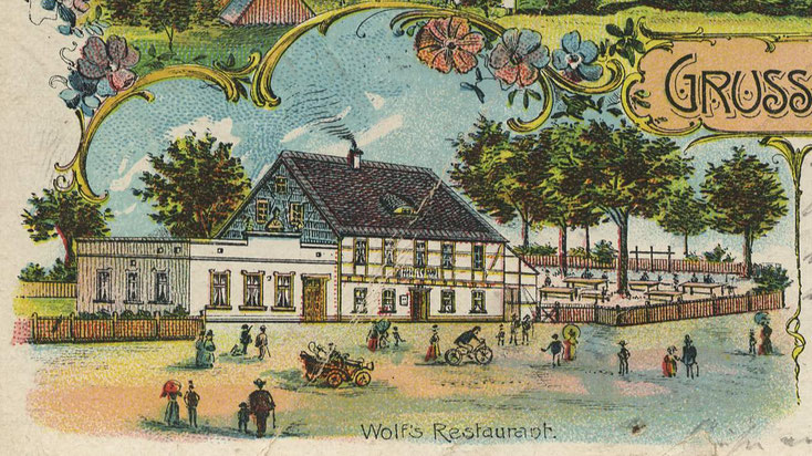 Das Ausflugslokal auf einer Ansichtskarte um 1900 (gelaufen 1909/10)