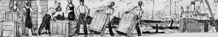 Wandfries für das Klöpperhaus in Hamburg. Reproduktion aus Kunst und Künstler, Nr. 7, April 1914, S. 356.