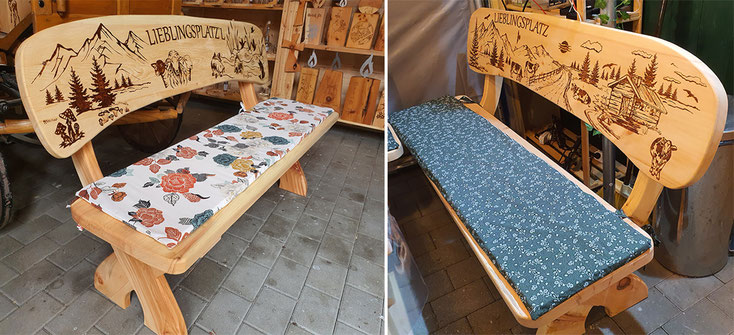 Zirbenbank, Sitzbank aus Holz, Gemeinsam schenken, Hochzeitsgeschenk, Geburtstagsgeschenk, Geschenk zum runden Geburtstag
