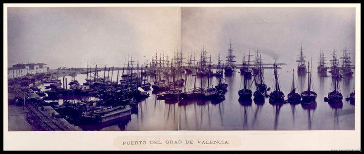 Puerto del Grao - Valencia - Álbum de Obras Publicas de España 1867