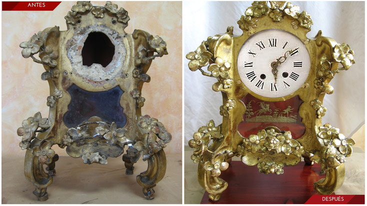 Restauración reloj de sobremesa. Siglo XVIII