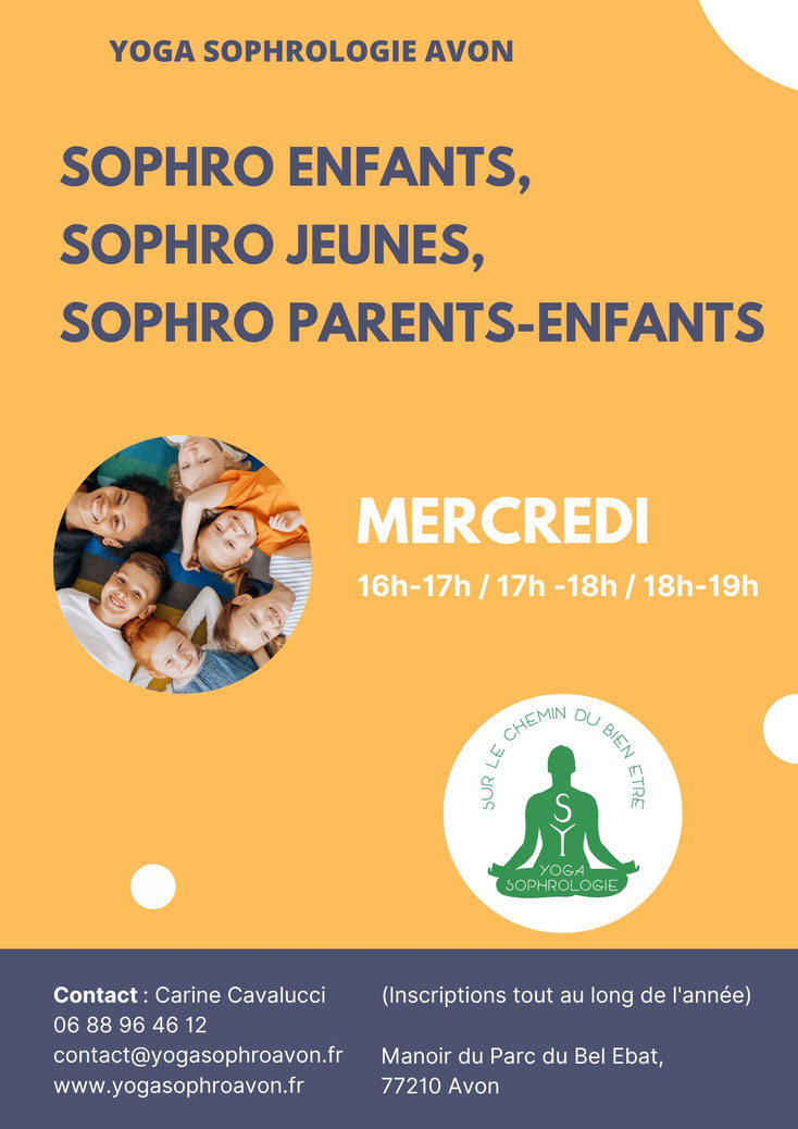 Les mercredis hors vacances socolaires au Manoir du Parc du Bel Ebat à Avon : SOPHRO PARENTS-ENFANTS, SOPHRO ENFANTS 5-9 ans et SOPHRO JEUNES 10  ET +