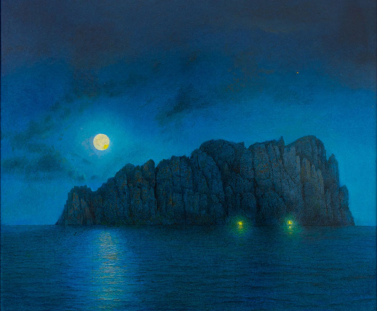 Hanno Karlhuber - Die Insel, Acryl/Öl auf Hartfaser, 70 x 80 cm, 2016