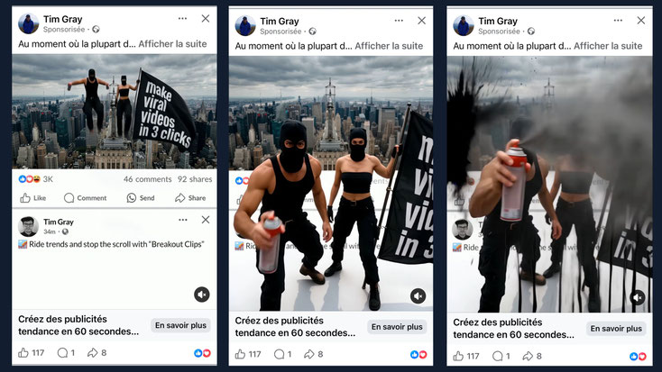 ▲ Un charlatan du web utilise la même photo que le LSAP. Il promet "make viral video in 3 clicks". « Une coalition vraiment étrange.