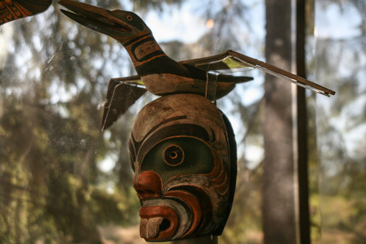 Eine von vielen Masken: Einen ungewöhnlichen Eindruck macht der Vogel.