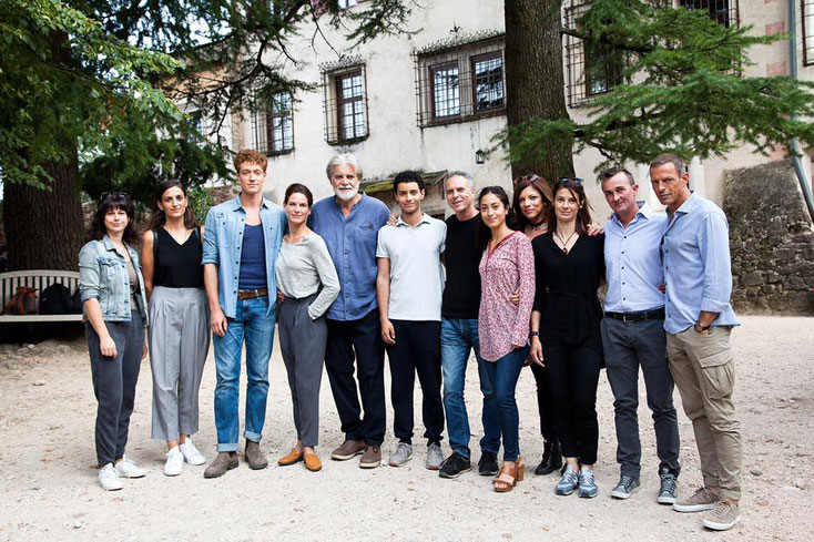 Auf dem Foto v.l.n.r. die Hauptdarsteller Peter Simonischek, Bibiana Beglau, Daniel Donskoy, Regisseur Dror Zahavi, Sabrina Amali, Mehdi Meskar. Produziert von Alice Brauner in Koproduktion mit Filmvergnuegen