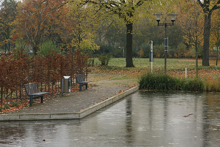 Der kleine See ist zugefroren.