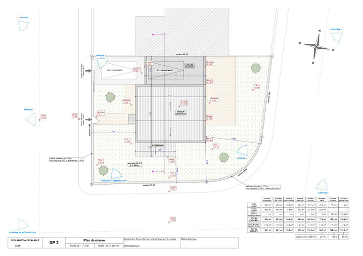 permis de construire avant projet déclaration préalable extension garage maison 33700 Mérignac