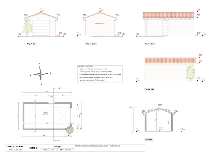 permis de construire déclaration préalable garage pessac gironde 33600