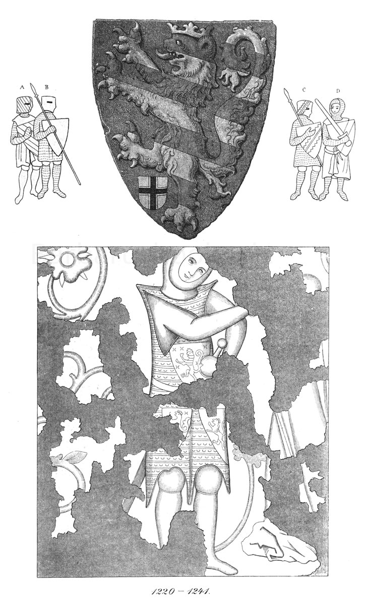 Schild des Hochmeisters des Deutschen Ordens Konrad von Thüringen und Hessen († 1241) in der Elisabethkirche zu Marburg in Hessen.