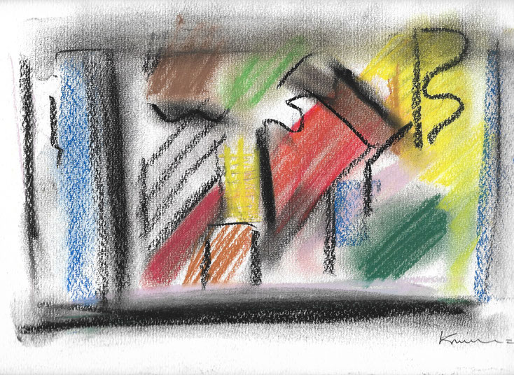 "GEOMETRIES 2" Technique: charcoal and pastel on paper_24x33cm