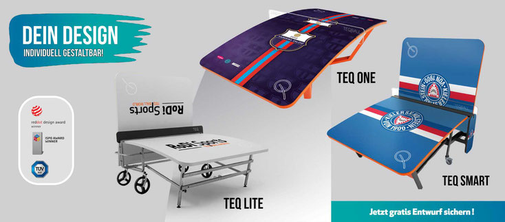 Teqball Tische individuell gestalten, personalisiertes Design