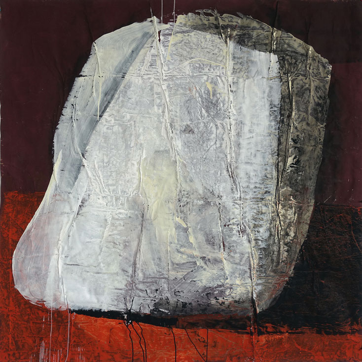 "22-043" - 150 x 150 cm, acrylique/papiers krafts encollés, 2022