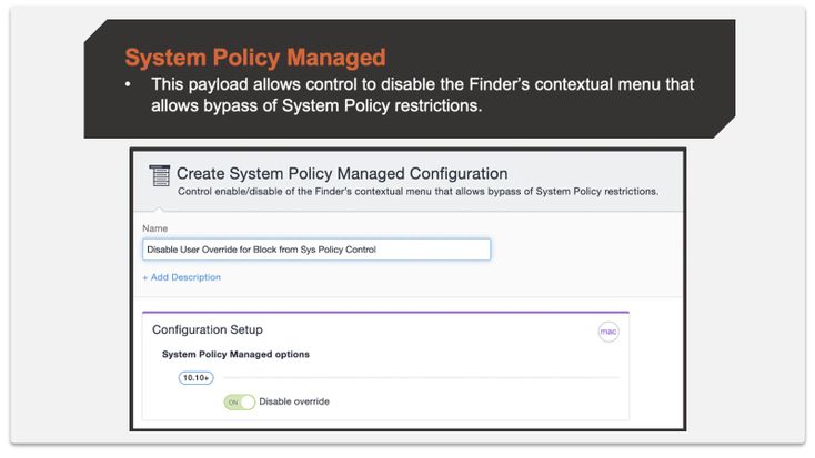 Step 2: Create a System Policy Managed configuration. 