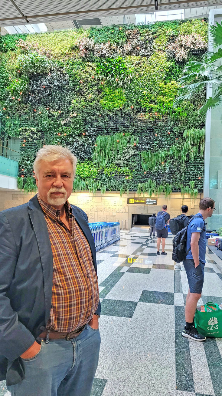 Am Kofferband Changi Airport Singapur