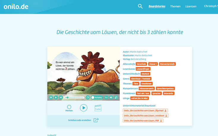 Spannende Lese-Geschichten bei Onilo.de, Zugang über deine Klassenlehrerin