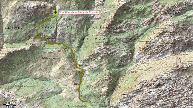 Mapa Pino Albar d la Sierra del Francés. Manzanares el Real. Madrid.