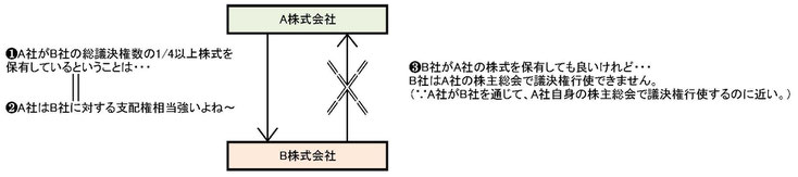 説明図「議決権を行使できない相互保有株式」