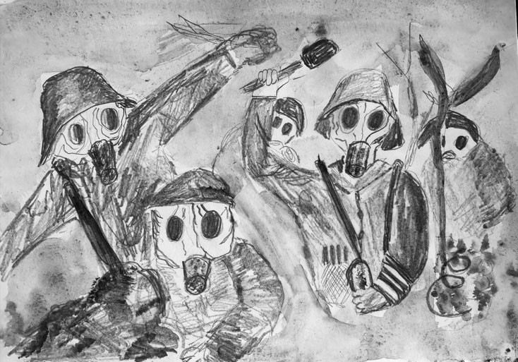 Skizze nach Otto Dix "Krieg"