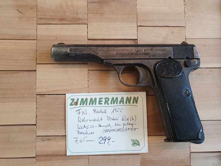 FN Mod. 1922 Wehrmachtspistole 626(b) Kal. 7,65 Ordonanzwaffe kaufen